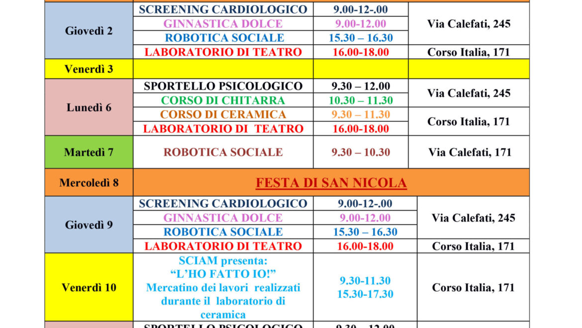 Programma SCIAM Maggio 2024