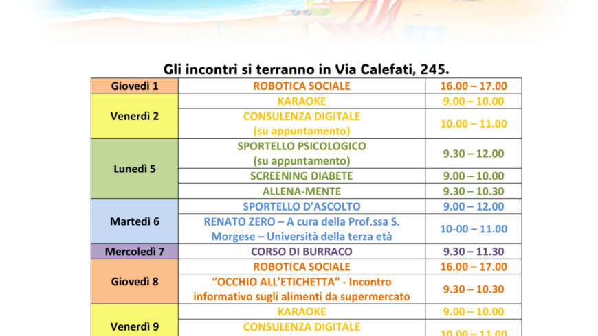 Programma SCIAM Agosto 2024