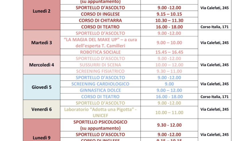 Programma SCIAM Dicembre 2024